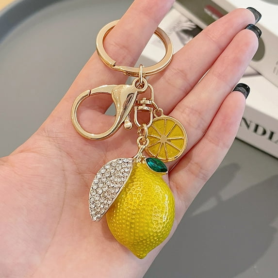 Jewelry Keychains Cute Fruits Shape Rhinestone Sparkling Keychain Bag Pendant Handbag Charm For Women Girls Accessories for Women