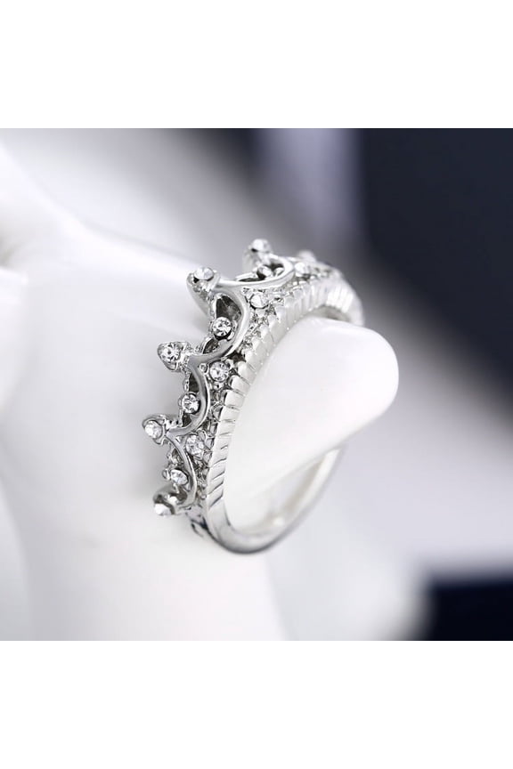 Jewelry Korean Version Diamond Crown Ring