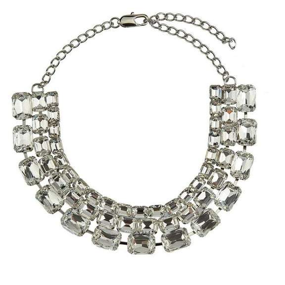Jewelry Large Block Multi -layer Rhinestone Fashion Necklace Party Banquet Dress Accessories