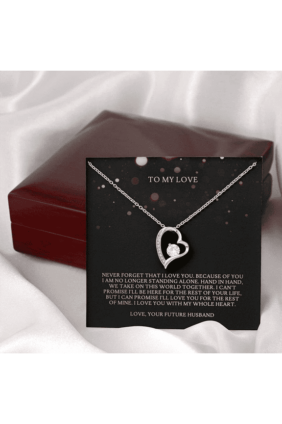 Jewelry to My Love Never Forget That I Love You,Engagement Gift,Forever Love Necklace for Future Bride, Jewelry Gift for Girlfriend. Necklace Jewelry With Meaningful Messages Card & Box S