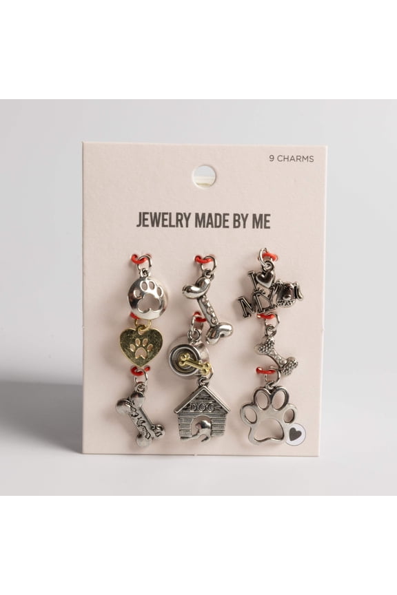 Dog Charms, Assorted Silver/Gold 9pc