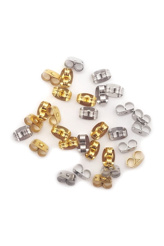 | Metal Earring Back Replacements in Gold & Silver | 30pc