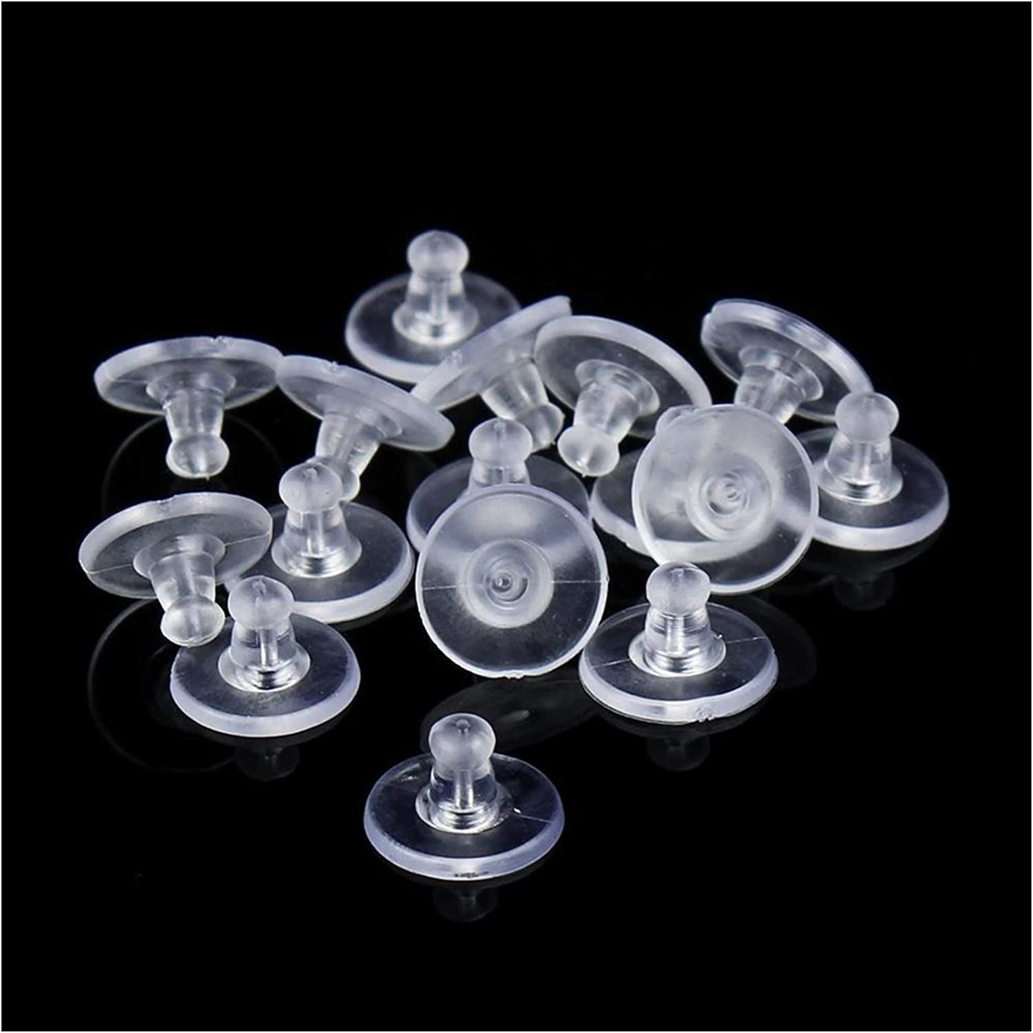 Jewelry Making 100pcs/lot Rubber Earring Backs Stopper Earnuts Stud Earring Back Supplies for Jewelry DIY Zoizocp Making Accessories (Color : Rubber, Size : 6x11mm)