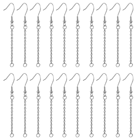 Jewelry Making Findings 20 Pcs Stainless Steel Earring Hooks with Connector Dangle Earring Wires Accessories