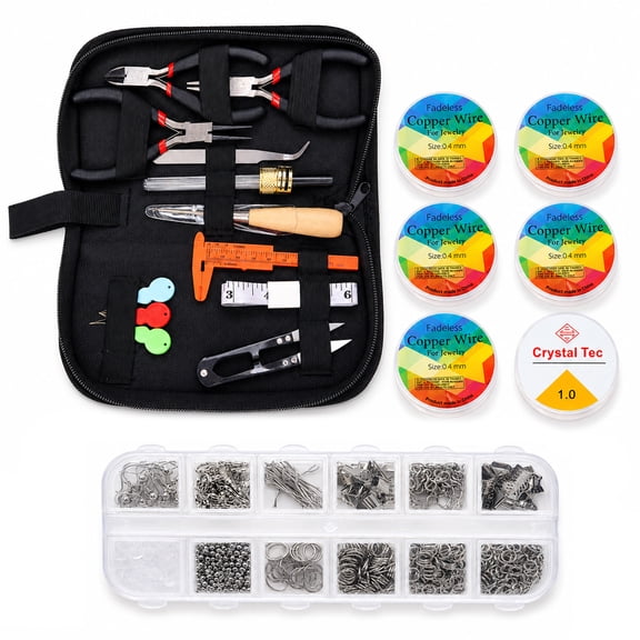 Jewelry Making Supplies Kits for Adults with Jewelry Making Tools, Earring Charms, Wires for Jewelry Making and Repair