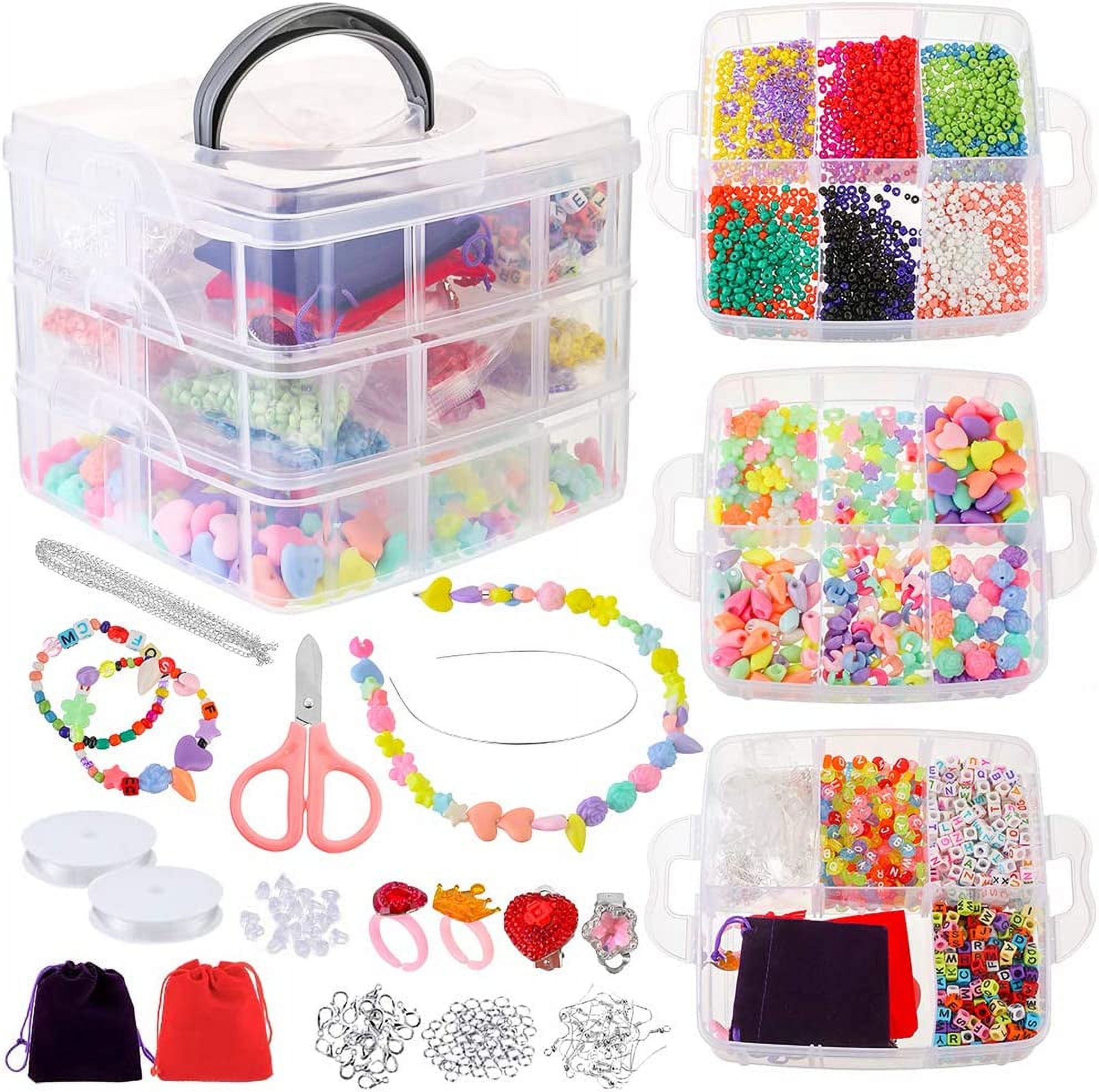 Jewelry Making Kit,Jewelry Making Supplies 7544PCS Include Jewelry Beads and Charms Findings Beading Wire for Necklace Bracelet Earrings Making Repair Jewelry Making Tools Kits for Adults - image 1 of 9