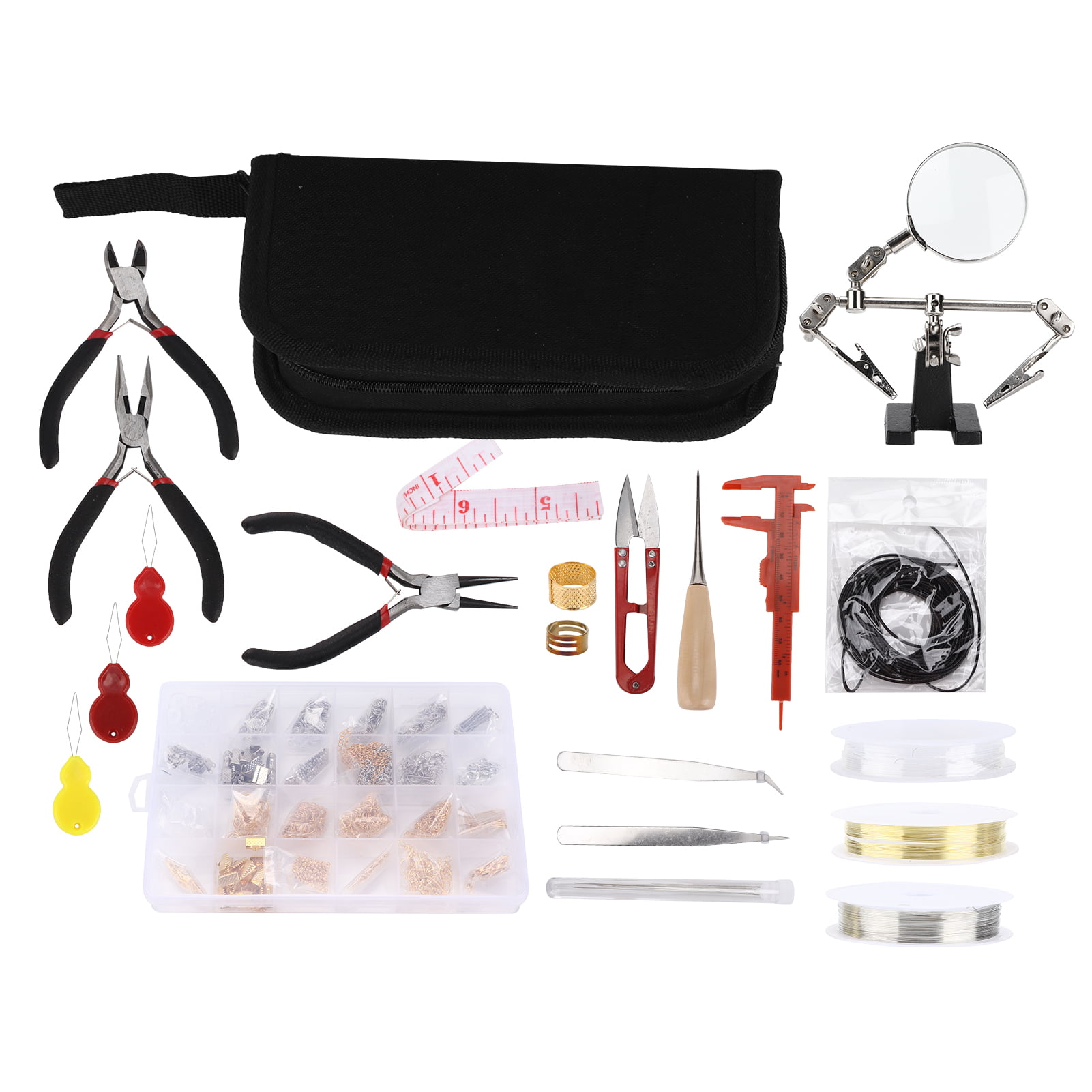 Jewelry Making Set Pliers Necklace Chain Open Ring Kit Beaded DIY ...