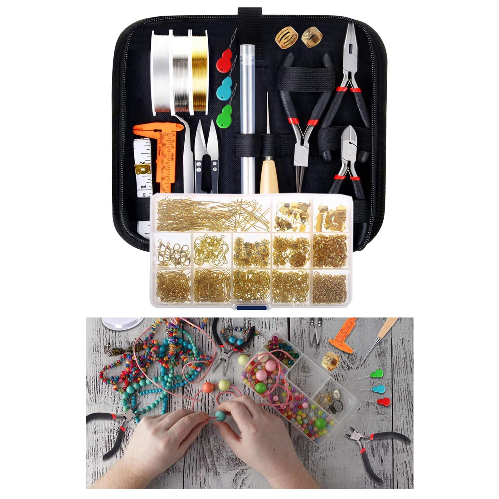 Jewelry Making Supplies - Jewelry Repair Tool with Accessories Jewelry Pliers Jewelry Findings and Beading Wires for Adults and Beginners