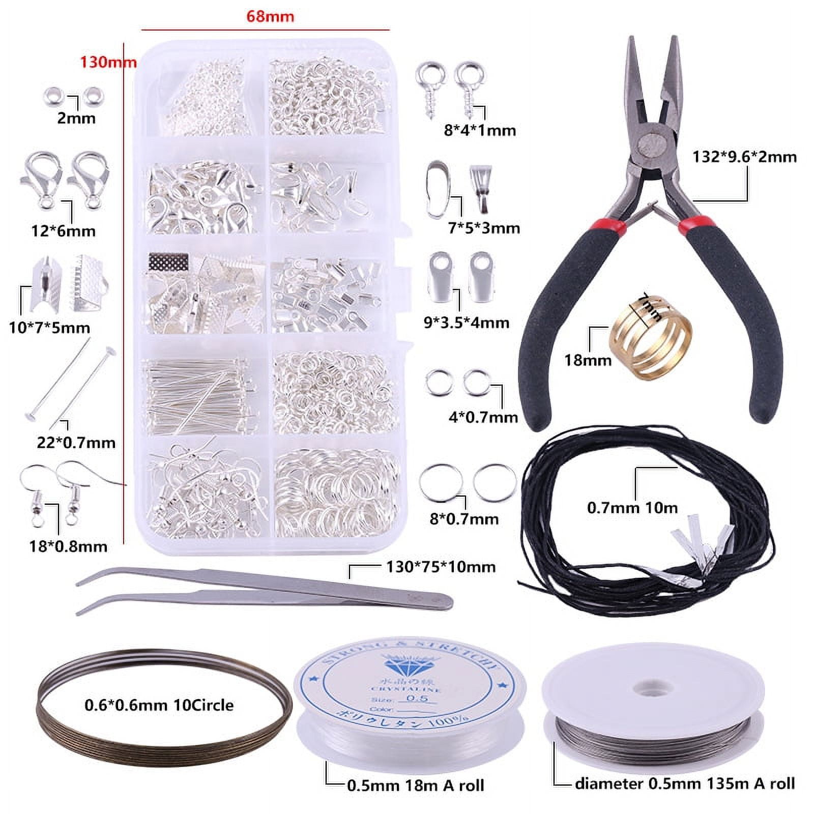Jewelry Making Kit, 14 Piece Jewelry Repair Tool Set With Silver Wire  Pliers - Accessories For Bracelet, Earring Making