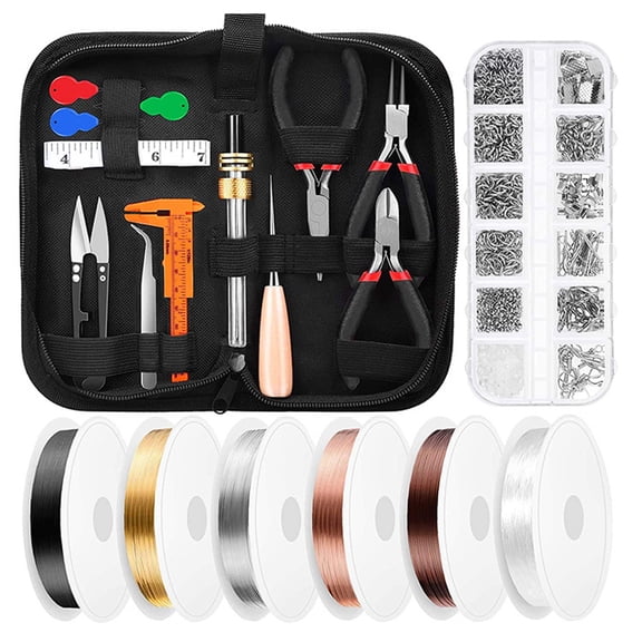 Jewelry Making Supplies Kit with Tools, Wires, Findings for Jewelry Repair and Beading