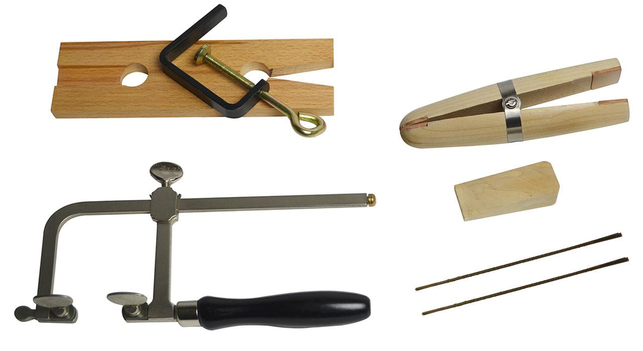 Jewelry Making Tool Kit Saw Frame, Ring Clamp, Bench Pin, & Saw Blades - KIT-0083