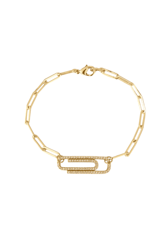 Everyday Bracelets Water Resistant 18K Gold Filled with Pave Clear Zircon, Gold 1 Pack