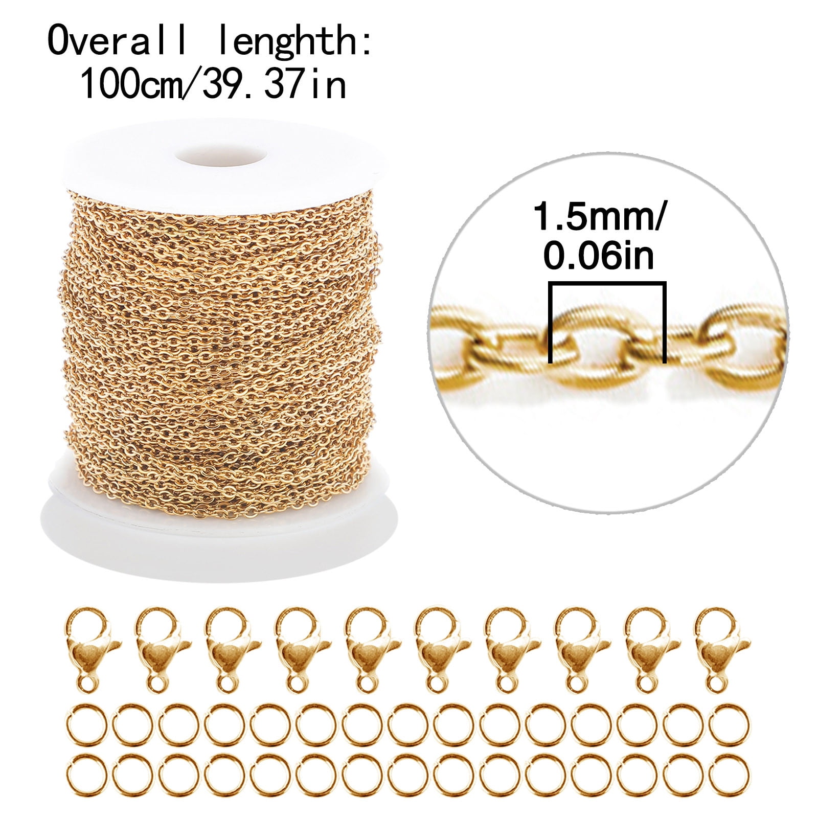 Jewelry Materials for Women 10 Meters Chain Link Thin Stainless Steel