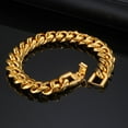 thumbnail image 1 of Jewelry Men Bracelet Cuban links & chains 14K Yellow Gold Bracelet for Bangle Male Accessory, 1 of 10