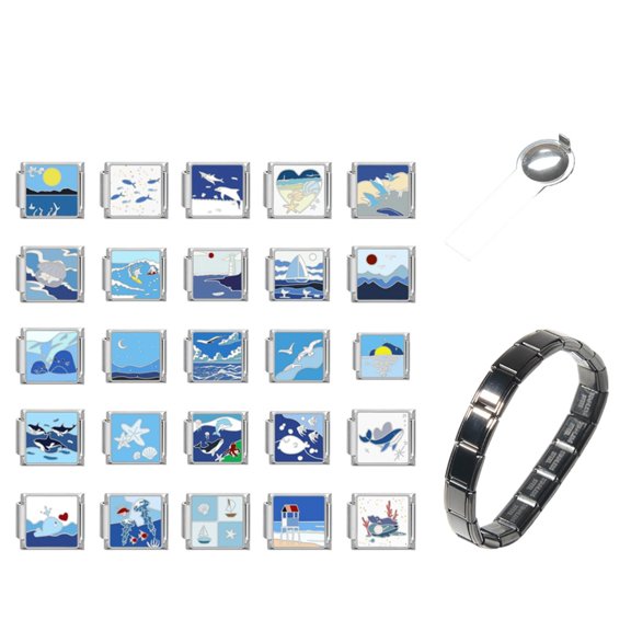 Jewelry Module Accessaries Stainless Steel Texture Bracelet Making Supplies