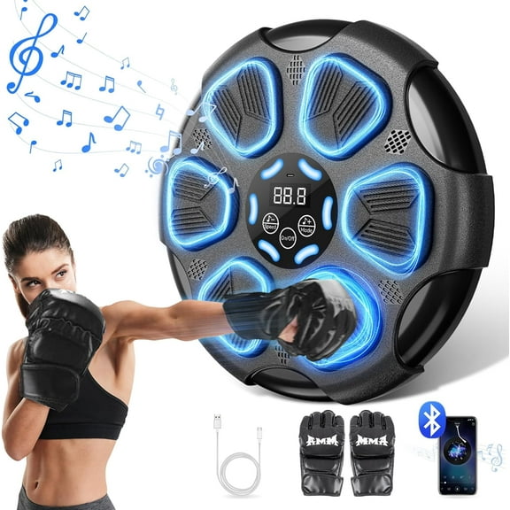Jewelry Music Boxing Machine with Bluetooth&LED Display, 9 Speeds & 9 Models, Interactive Wall-Mounted Music Punching Machine for Adults&Kids,Boxing Machine Suitable for Indoor Workouts,Home,Gym