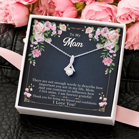 Jewelry, Necklace, Message Card, Mother's Day Gift, Colorful Rose Frame, Alluring Beauty Necklace Gift To Mom From Daughter Son, White Alluring Necklace