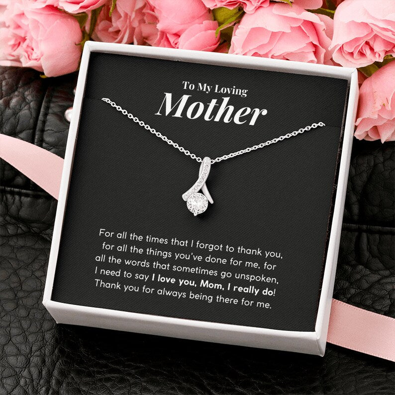 Jewelry, Necklace, Mother's Day Gift, I Love You Mom, I really Do, Alluring Beauty Necklace Gift To Mom From Daughter Son, Gold Alluring Necklace