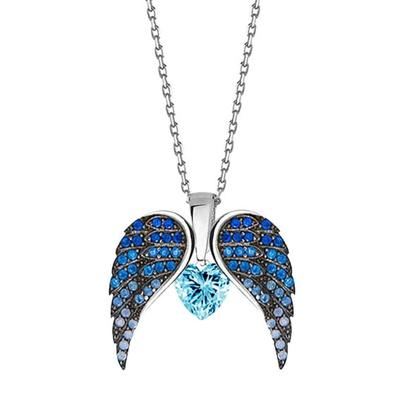 Jewelry On Clearance Fashion Ladies Necklace Heart Pendant Necklace Gift Decoration Accessories Blue One Size
