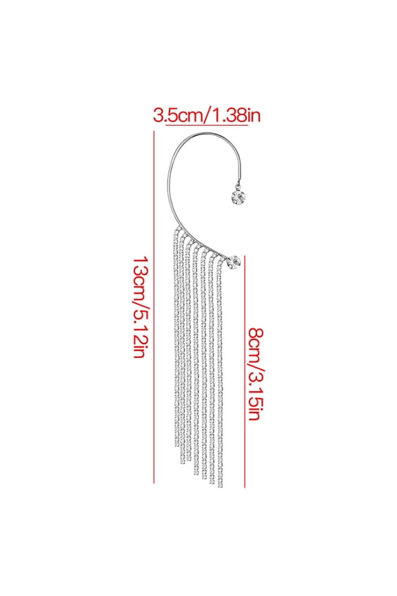 Jewelry On Clearance Ladies Fashion Party Shiny Diamond Long Tassel Earrings Single Earrings Without Pierced Ears D