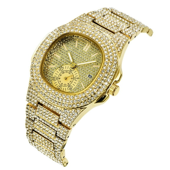 Jewelry On Man Steel Wristwatch Luxury Fashion Classic Designer Luxury Golden Gold