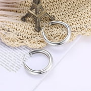 JUPAOPON Jewelry On Clearance Punk 50Mm Thick Tube Big Gold Alloy Round Circle Hoop Earrings Silver