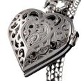 thumbnail image 1 of Jewelry On Clearance Women Hollow Heart-Shaped Pocket Watch Necklace Pendant Chain Silver, 1 of 2