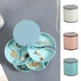thumbnail image 1 of Jewelry Organizer,360 Degree Rotatable Earring Holder,Small Jewelry Storage Box Earring Holder for Women, 4-Layer Rotating Travel Jewelry Tray Case with Lid for Bracelets Rings Bracelets, 1 of 6