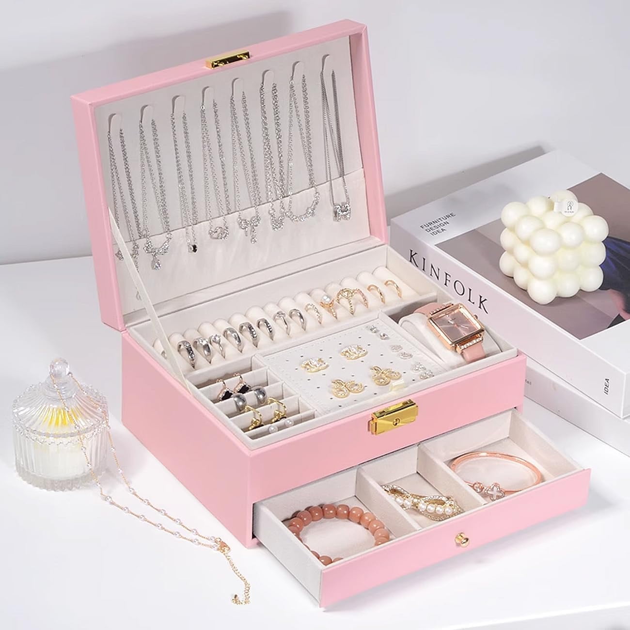 Pink Jewellery Organiser