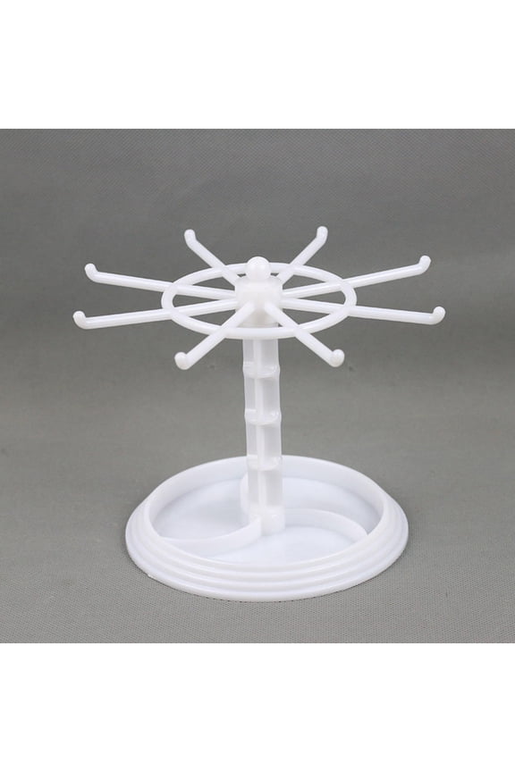 Jewelry Organizer Hanging Rack/ Rotating Jewelry Display Stand/ Necklace Holder Jewelry Hanger/ for Scrunchie Dresser Shows Countertop Bathroom , Short White