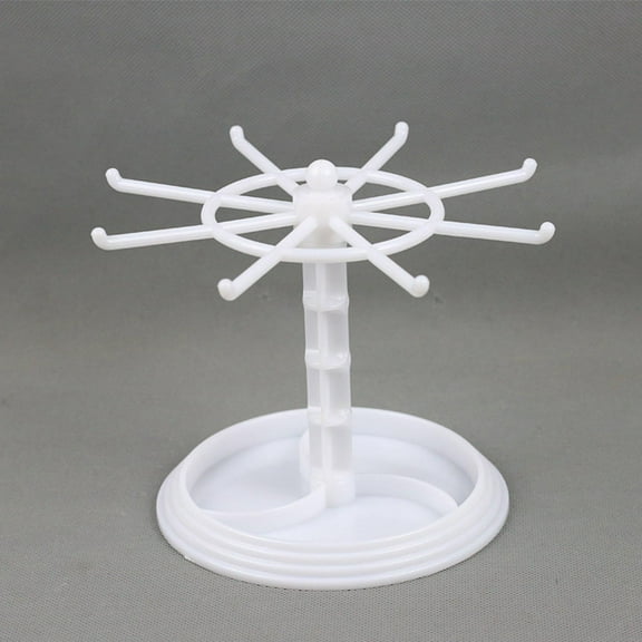 Jewelry Organizer Hanging Rack/ Rotating Jewelry Display Stand/ Necklace Holder Jewelry Hanger/ for Scrunchie Dresser Shows Countertop Bathroom , Short White