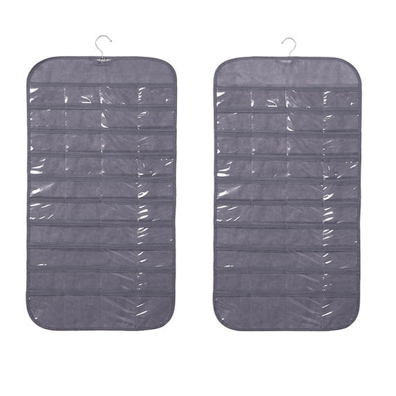 Jewelry Organizer Hanging with 80 Pockets and Clear PVC Windows for Earrings and Necklaces