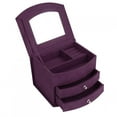 thumbnail image 1 of Jewelry Organizer, Jewellery Box, 3 Layers Portable Velvet Jewelry Storage Box with A Mirror on The Cover Comprehensive Protection to Ensure Long-Term Structural Integrity, Purple, 1 of 7