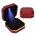 thumbnail image 1 of Jewelry Organizer, Jewelry Box, Compact Portable Plastic+Flocking Lining Exquisite Bracelets Gift Box with LED Light to Show The Stylish Appearance of The Bracelet and Highlight The Bracelet, Red, 1 of 7