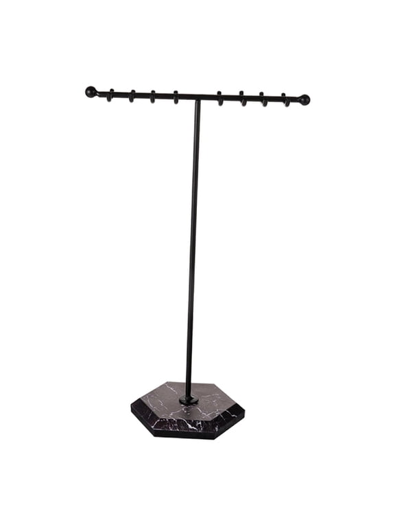 Jewelry Organizer/ Necklace Hanger with 16 Hook/ Stable Base Jewelry Display Stand/ Jewelry Holder for Rings Shops Shows Vanity Stores Black
