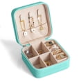 thumbnail image 1 of Jewelry Organizer, Portable Mini Jewelry Travel Box, Small Jewelry Organizers and Storage for Women, Bridesmaid Gifts and Travel Essentials Accessories to Store Rings, Necklaces, Earrings (Blue), 1 of 7
