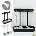 thumbnail image 1 of Jewelry Organizer Rack Kadlawus Under $5 ! Hanging Necklace Earring Display Stand with Storage Tray Wooden Tray Holder Knot-Free Design Multiple Hook Storage, 1 of 9