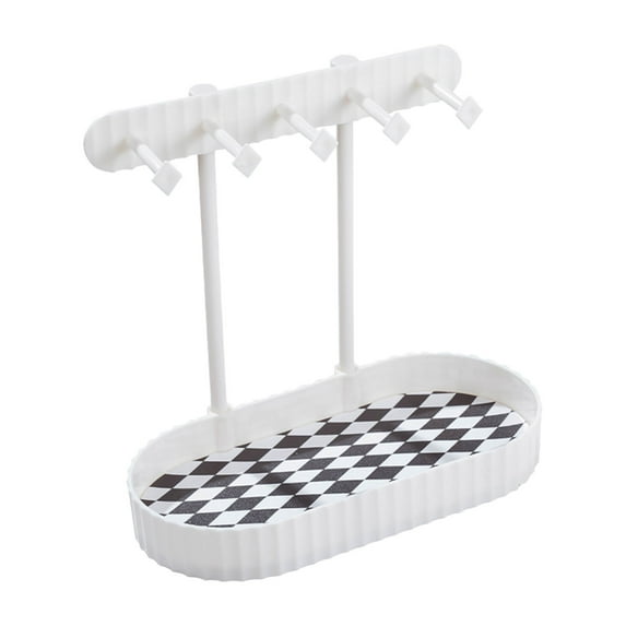 Jewelry Organizer Rack Kadlawus Under $5 ! Hanging Necklace Earring Display Stand with Storage Tray Wooden Tray Holder Knot-Free Design Multiple Hook Storage