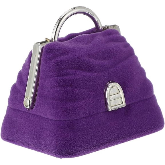Jewelry Organizer, Ring Box, Retro Exquisite Durable Lightweight Personality Jewelry Handbag Ornament Box is Suitable as Valentine's Day or Mother's Day Gift, Purple
