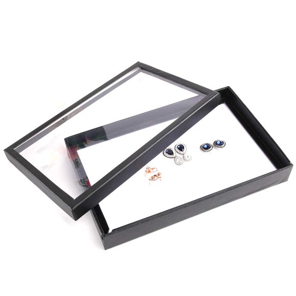 Jewelry Organizer, Ring Display Case Organizer Box with Transparent Lid, Ring Holder Showcase For Store Display Jewelry Show Home, Ring Organizer For Jewelry Rings, Studs Earrings, 100 Slot, Black