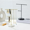 thumbnail image 1 of Organizer Stand | 2-Tier Metal Holder | Black Iron Display Rack for Necklaces, , Rings, Watches | Desktop Storage | 10.24x7.28in | Space Saving Decor, 1 of 6