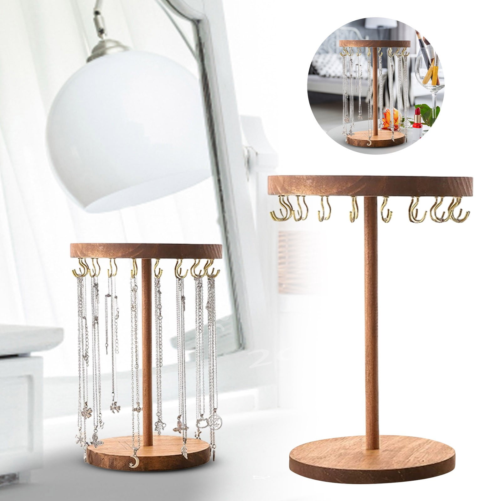 Jewelry Organizer Stand Display Holder with Multiple Hooks and Bars for ...