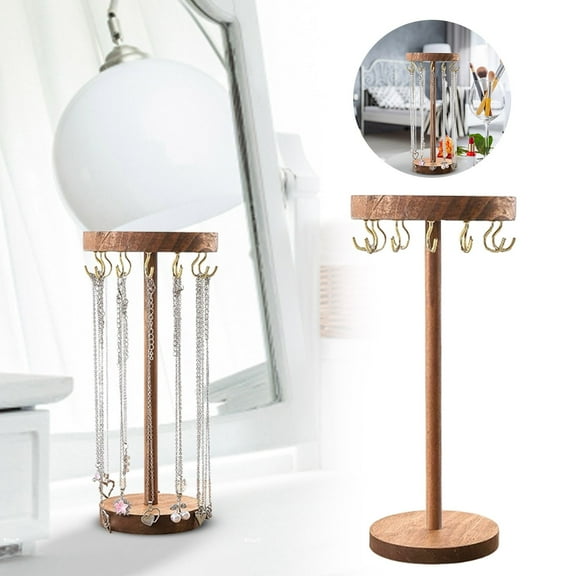Jewelry Organizer Stand Display Holder with Multiple Hooks and Bars for Earrings Necklaces Bracelets Rings Countertop Storage Rack