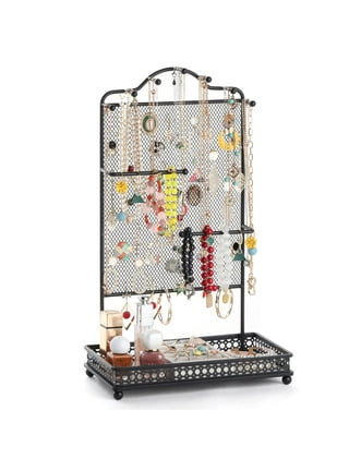 Hanging Jewelry Organizer, 80 Pockets Earring Holder Organizer, Bracelet  Organizer with Pockets for Woman, for Hanging Earrings, Necklaces,  Bracelets, Rings, Storage, Closet 