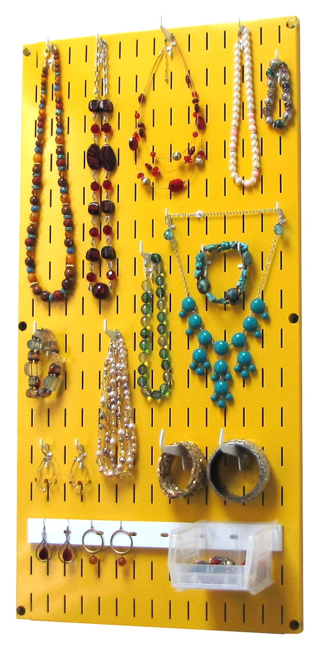 Jewelry Organizer Wall Hanging Jewelry Holder Necklace Rack Yellow