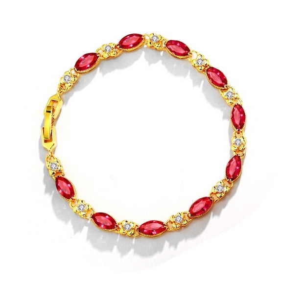 Jewelry Ornament Alloy Girls' Jewelry Wholesale Fashion Retro Imitation Ruby Bracelet for Women