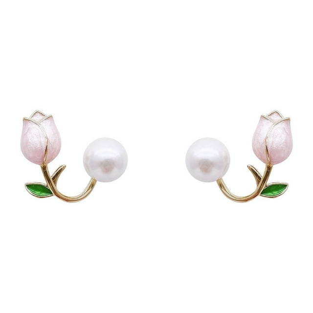 Jewelry Pink Flower Spring And Summer Earrings 2022 Young Luxury Small ...