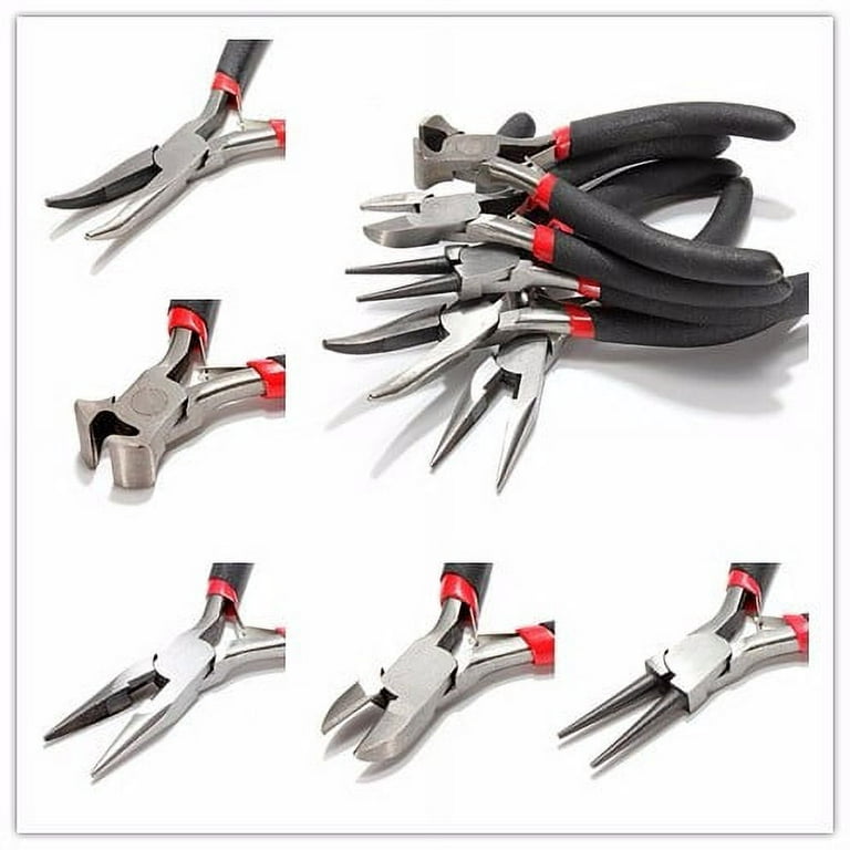 Jewelry Pliers, Set of 5 ? Includes,1 Round nose,1Long nose,1Bent nose,1  Diagonal side cutter ,1 End cutting? Comfort Soft Grip Handles ? Beading