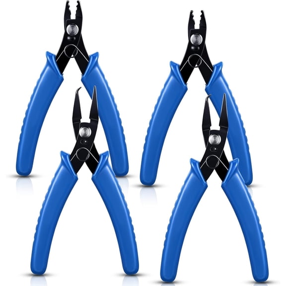 Jewelry Pliers Set for Split Ring Opening and Bead Crimping Repair Tools for Jewelry Making 4 Pcs