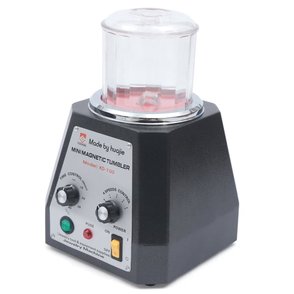 Jewelry Polisher 100mm Magnetic Tumbler Jewelry Polisher Finisher Diamonds Time Control Machine 10CM KT100 Magnetic Tumbler Polishing Drum Barrel Jewelry Polisher Machine Tool